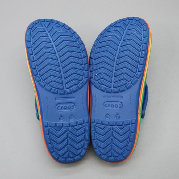 Crocs Men\'s 10/Women\'s 12 Rainbow Multicolor Retro Pride Platform Slides Clogs main image 5